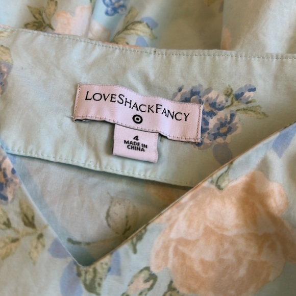 Loveshackfancy x Target Blue Floral Midi Dress Size 4 - Picture 2 of 4